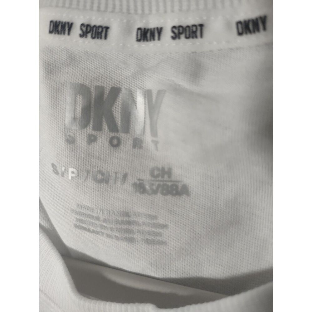DKNY Women's Crew Neck T-Shirt With Logo Short Sleeve Black Size S/P - Picture 7 of 8
